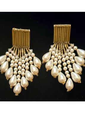 Unique Vintage Handmade Pearl Earrings